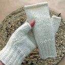 Ciepłe mitenki z alpaki - ecru