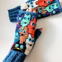 Mitenki z serii Szalone koty/ Rękawiczki damskie/ Mitenki jesienne, zimowe / Prezent/ Mitenki koty /