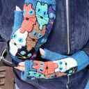 Mitenki z serii Szalone koty/ Rękawiczki damskie/ Mitenki jesienne, zimowe / Prezent/ Mitenki koty /