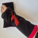 mitenki w kolorze czarnym filcowane wełna merynosów na podszewce, ciepłe i miłe box