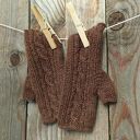 Mitenki, rękawiczki bez palców, Alpaka - Mleczna Czekolada