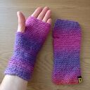 Mitenki różowo - fioletowe