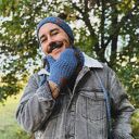 Męskie rękawiczki MERINO “Ciemny niebieski”