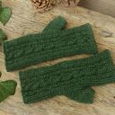 Mitenki, rękawiczki bez palców, Alpaka, ciemna zieleń