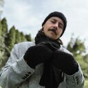 Męskie rękawiczki MERINO “Czarne”