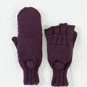 Rękawiczki Flap z klapką wełniane bakłażanowe