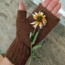 Mitenki, rękawiczki bez palców, Alpaka - Mleczna Czekolada