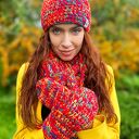 Czerwone rękawiczki merino 50% handmade ze sznurkiem