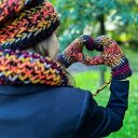 Rękawiczki MERINO 50%- Ciemna jesień”