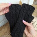 Mitenki z Alpaki rękawiczki bez palców - czarne