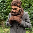 Męskie rękawiczki MERINO “Brąz”