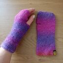 Mitenki różowo - fioletowe