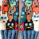 Mitenki z serii Szalone koty/ Rękawiczki damskie/ Mitenki jesienne, zimowe / Prezent/ Mitenki koty /