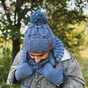 Męskie rękawiczki MERINO “Ciemny niebieski”