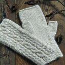 Ciepłe mitenki z alpaki - ecru