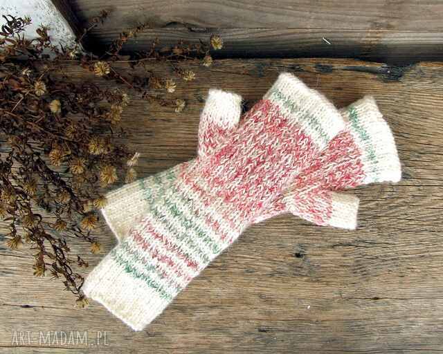 Mitenki Candy, z długim mankietem, kolorowe rękawiczki z cieplutkiej wełny