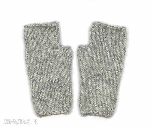 Leokadia - bezszwowe mitenki rękawiczki bez palców z małym kciukiem