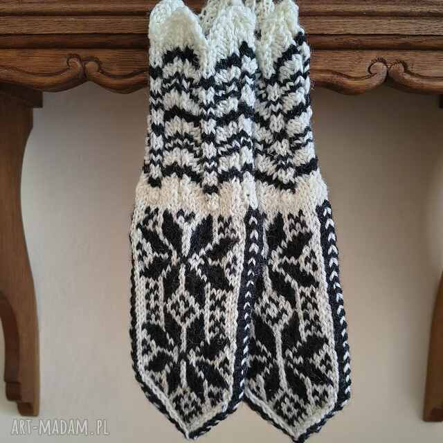 RĘCZNIE NA DRUTACH - Bardzo ciepłe, wełniane rękawiczki 100% wełna