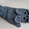 zimowe myszki/Jednopalczaste rękawice/ Rękawiczki na szydełku/handmade/jesień jednopalczaste