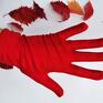 Rękawiczki czerwone dzianinowa krótkie one size rękawiczka