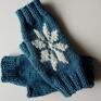święta prezent rękawiczki mitenki z gwiazdką/ płatkami śniegu/ damskie jesień zima