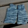 niebieskie rękawiczki na drutach w kolorze blue do biegania