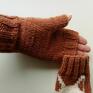 rękawiczki mitenki na drutach liski/rękawiczki bez palców/ręcznie