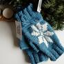 święta prezent rękawiczki mitenki z gwiazdką/ z płatkami śniegu/ damskie dzianiniwe świąteczny