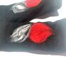 rękawiczki mitenki w kolorze czarnym filcowane wełna merynosów