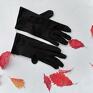 rękawiczki: granatowe dzianina krótkie one size - folk czarne