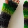rękawiczki: Mitenki zielono - czarne uniwersalne - ciepłe