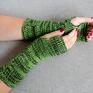 mitenki z-wełny rękawiczki jesienne zielone melanż