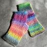the wool art na drutach rękawiczki ciepłe i bardzo lekkie - mitenki wykonane