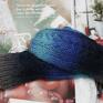 niebieskie na prezent mitenki ombre turkusi szafir rękawiczki na drutach