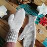 merynoski - jasny beż - pure wool wełniane rękawiczki