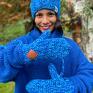 oryginalne rękawiczki błękity zimowe