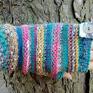 kolorowe mitenki/rękawiczki bez palców/damskie rękawiczki na jesień robione na drutach