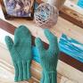 wełna wełniane rękawiczki merynoski - zielony merino wool
