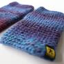rękawiczki cieniowane mitenki w błękito fioletach