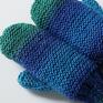 zielone rękawiczki wełniane damskie z wykonane ręcznie na drutach z jednym palcem