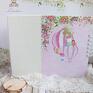 beżowe scrapbooking albumy album na dziecięcy na roczek, narodziny, baby shower prezent na chrzest