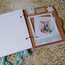 Album na zdjęcia i zimowe zapiski - ręcznie robiony scrapbooking 14x12 cm