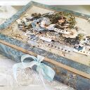 Niebieski Album w Pudełku dla Dziewczynki - Ręcznie Robiona Pamiątka na Lata