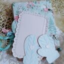 Album na zdjęcia i zimowe zapiski - ręcznie robiony scrapbooking 14x12 cm