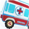 czerwone scrapbooking kartki auto ambulans