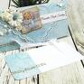 turkusowe chrzest chrztu św. Baby blue kopertówka scrapbooking kartki pamiątka