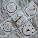 Exploding box ślubny - pamiątka scrapbooking z miejscem na pieniądze 