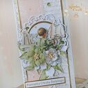 Kartka, pamiątka na chrzest, roczek, narodziny "PeachBabyBoy" GOTOWY