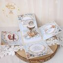 Exploding box komunijny, kartka na komunię "In Shades of Blue" GOTOWY