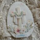 Kartka wielkanocna - pisanka z krzyżem